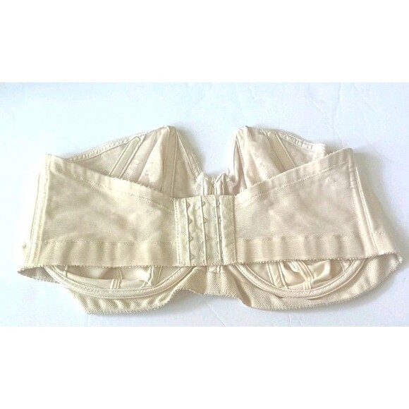 Goddess Lace Strapless Bra Underwire Size 40DD Beige Style #389 Vintage Boning - Picture 5 of 8